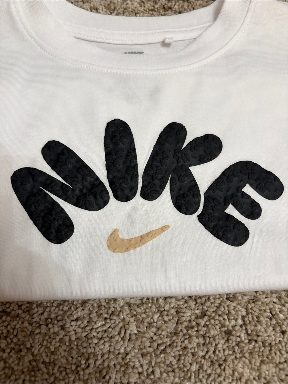 Nike White Tee with Black Logo and Black Skort with Gold Swoosh - Picture 2 of 8